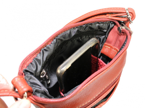 Torebka Skórzana MAGRE (PL) MEGI Mała Listonoszka Skóra Naturalna RUDY