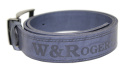 Pasek Skórzany Arucce (PL) Tłoczony Napis "W&ROGERS" Skóra Naturalana EXTRA 40 mm GRANATOWY