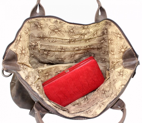 Torebka Skórzana Jennifer Jones Shopper Bag Skóra Włoska JJ3103 CAPPUCINO