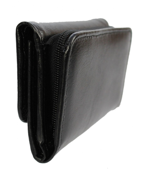 Portfel Damski Skórzany ANDRUS (PL) 14 cm Suwak Skóra Naturalna Wzór II RIFD 14,5 x 9 x 3 [cm]