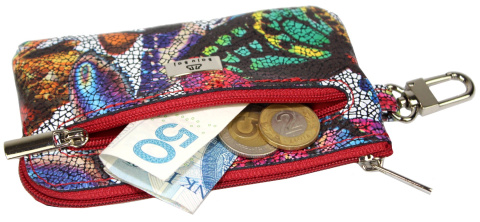 Etui Na Klucze Skórzane BajuBaj (PL) Skóra Naturalna DeLuxe Kluczówka CZERWONE BB67 7,5 x 12 [cm]
