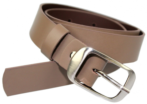 Pasek Damski Skórzany Gładki COMPLEX (PL) 30 mm BEŻOWY Szerokość Standardowa