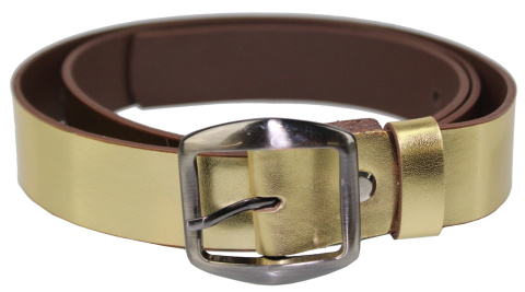 Pasek Damski Skórzany Gładki COMPLEX (PL) 30 mm ZŁOTY Szerokość Standardowa