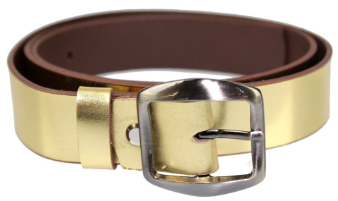 Pasek Damski Skórzany Gładki COMPLEX (PL) 30 mm ZŁOTY Szerokość Standardowa