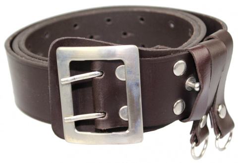 Pasek Męski Skórzany Oficer PolskaGalanteria Skóra Licowa Czekoladowy 115 cm / 135 cm