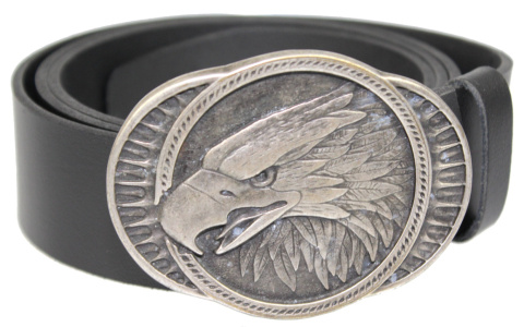 Pasek Skórzany COMPLEX (PL) Skóra Licowa 40 mm Klamra Pełna na Bolczyk BLASZKA "ORZEŁ VI"CBOL40/76