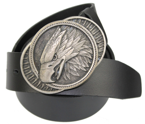 Pasek Skórzany COMPLEX (PL) Skóra Licowa 40 mm Klamra Pełna na Bolczyk BLASZKA "ORZEŁ VI"CBOL40/76