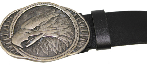 Pasek Skórzany COMPLEX (PL) Skóra Licowa 40 mm Klamra Pełna na Bolczyk BLASZKA "ORZEŁ VI"CBOL40/76