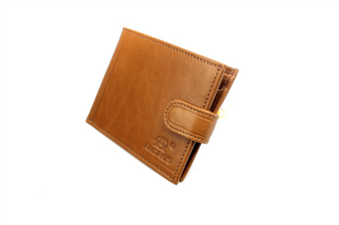 Portfel Męski Skórzany ANDRUS (PL) Skóra Licowa Duży Poziomy Z Zapięciem Jedno Skrzydełko Do Góry RFID 13 x 10 x 2,5 [cm]