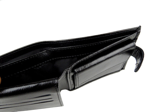 Portfel Męski Skórzany ANDRUS (PL) Skóra Licowa Duży Poziomy Z Zapięciem Jedno Skrzydełko Do Góry RFID 13 x 10 x 2,5 [cm]