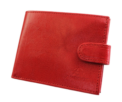 Portfel Męski Skórzany ANDRUS (PL) Skóra Licowa Duży Poziomy Z Zapięciem Jedno Skrzydełko Do Góry RFID 13 x 10 x 2,5 [cm]