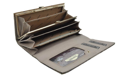 Portfel Damski Skórzany Lakierowany GREGORIO Długi Max Z Klamrą VL 100 blue 18,5 x 9 [cm]