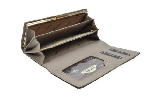 Portfel Damski Skórzany Lakierowany GREGORIO Długi Max Z Klamrą VL 100 blue 18,5 x 9 [cm]