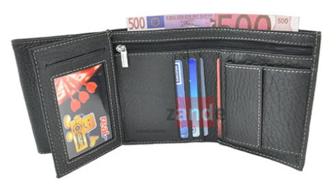 Portfel Męski Skórzany WILD Skóra Licowa Duży Pionowy Bez Zapięcia Dwa Skrzydełka 3211