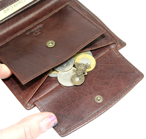 Portfel Męski Skórzany EL FORREST Duży Pionowy Bez Zapięcia Jedno Skrzydełko RFID BRĄZOWY 896 R 22 13 x 10 x 3 [cm]