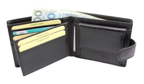 Portfel Męski Skórzany EL FORREST Średni Poziomy Z Zapięciem Z Wyciąganą Wkładką CZARNY RIFD 875 67 12 x 10 xm 3,5 [cm]