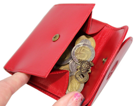 Portfelik Uniwersalny Mała Sakieweczka Skórzana MARS El Forrest (PL) Skóra Naturalna 997 47 RFID CZERWONY 9 x 9 x 2 [CM]