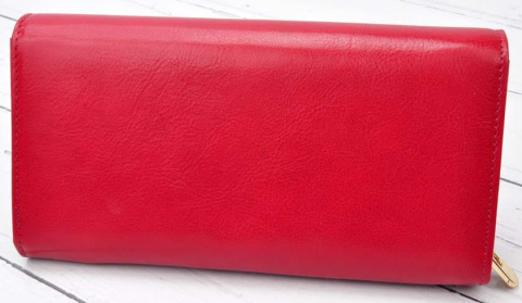 Portfel Damski Skórzany PATRIZIA Długi Max Z Suwakiem IT-106 CZERWONY 19 x 10 x 3,5 [cm]