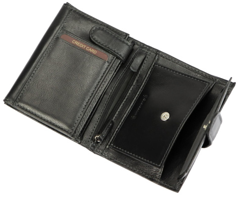 Portfel Męski Skórzany VALENTINI Skóra Licowa Duży Pionowy Z Zapięciem Dwa Skrzydełka 306-04 RFID 13 x 10 x 3 [cm]