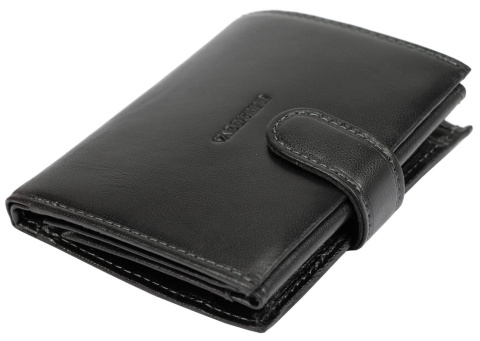 Portfel Męski Skórzany VALENTINI Skóra Licowa Duży Pionowy Z Zapięciem Dwa Skrzydełka 306-04 RFID 13 x 10 x 3 [cm]