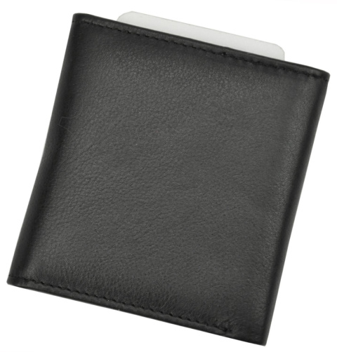 Portfel Skórzany ALBATROSS(PL) Skóra Licowa Mały Kostka Bez Zapięcia 3765 CZARNY RFID 8,5 x 7,5 x 2 [cm]