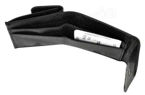Portfel Skórzany ALBATROSS(PL) Skóra Licowa Mały Kostka Bez Zapięcia 3765 CZARNY RFID 8,5 x 7,5 x 2 [cm]