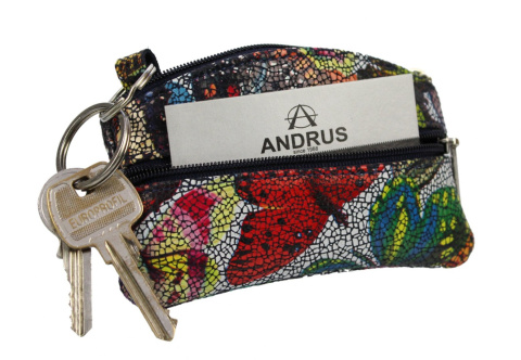 Kluczówka średnia Dwa Zamki ANDRUS (PL) Skóra Naturalna 38 PICASSO 12 x 6.5 [cm]