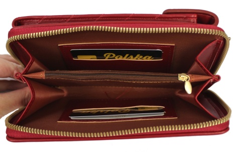 Pionowa Damska Torebka Marki Peterson Bordowa 20 x 10 x 5 [cm]