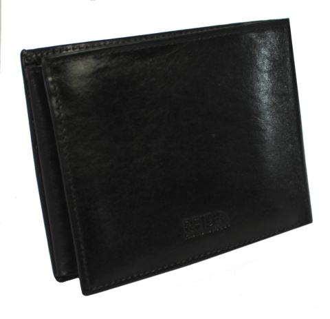 Portfel Męski Skórzany Peterson Skóra Naturalna Duży Poziomy Bez Zapięcia KOMIN Na Bilon Czarny N61-VT RFID 12,5 x 9,5 x 2 [cm]