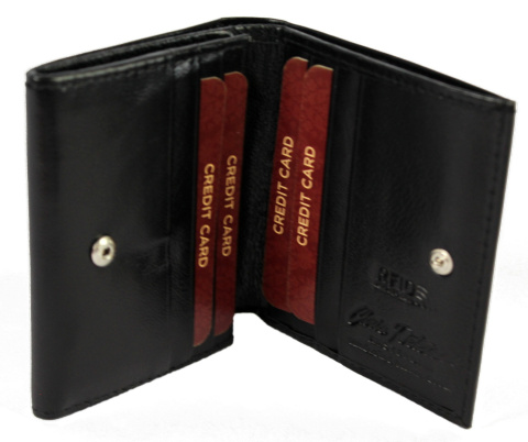 Praktyczny Portfel Uniwersalny Peterson Skóra Licowa KOMIN Czarny RD-AN01-GCL/4611 RFID 9 x 10 x 2 [cm]