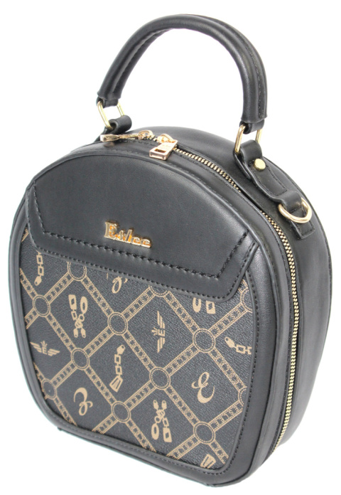 Torebka Damska ESLEE Okrągła Kuferek 8903 CZARNA