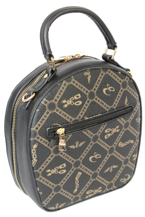 Torebka Damska ESLEE Okrągła Kuferek 8903 CZARNA