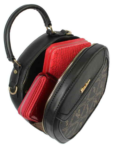 Torebka Damska ESLEE Okrągła Kuferek 8903 CZARNA