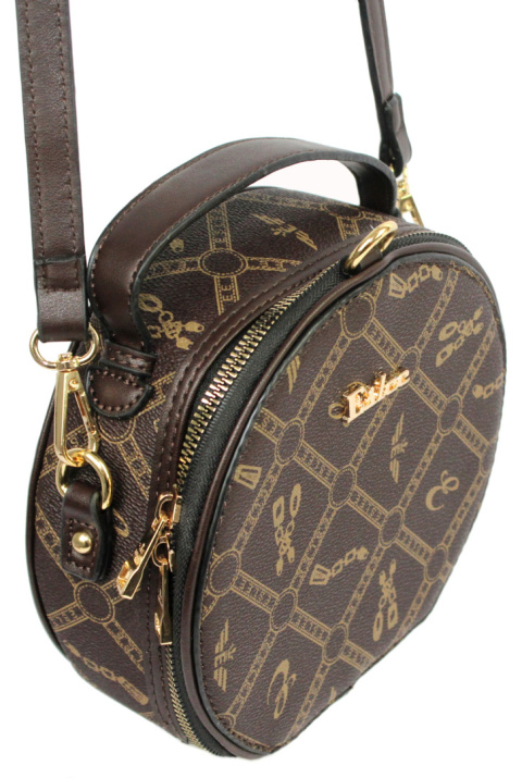 Torebka Damska ESLEE Okrągła Kuferek 8927 COFFE