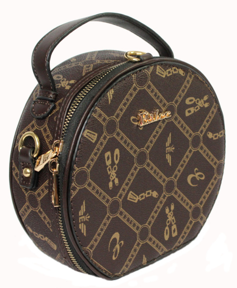 Torebka Damska ESLEE Okrągła Kuferek 8927 COFFE