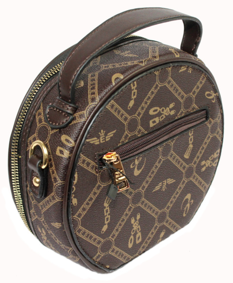 Torebka Damska ESLEE Okrągła Kuferek 8927 COFFE