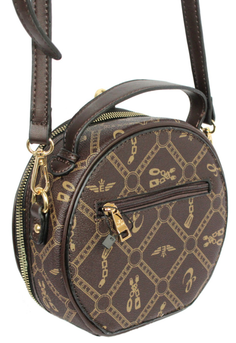 Torebka Damska ESLEE Okrągła Kuferek 8927 COFFE