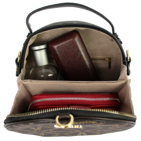 Torebka Damska ESLEE Okrągła Kuferek 8927 COFFE