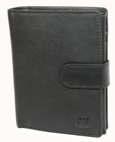 Portfel Męski Skórzany MONEY KEPPER Pionowy Z Zapięciem Dwa Skrzydełka Zapinka Wewnątrz KK18 B 12,5 x 10 x 3 [cm]