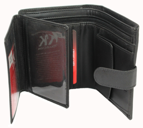 Portfel Męski Skórzany MONEY KEPPER Pionowy Z Zapięciem Dwa Skrzydełka Zapinka Wewnątrz KK18 B 12,5 x 10 x 3 [cm]