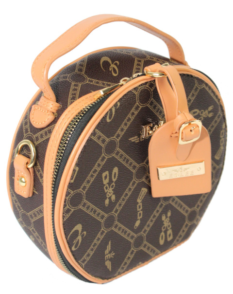 Torebka Damska BRICIOLE Okrągła Kuferek 8927 CZEKOLADOWA/BRĄZOWA