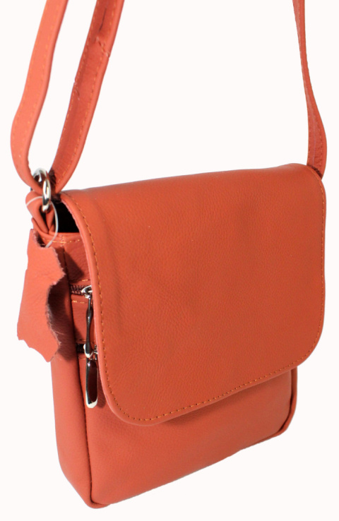 Torebka Skórzana MAGRE (PL) MELANIA Mała Listonoszka CEGLASTA