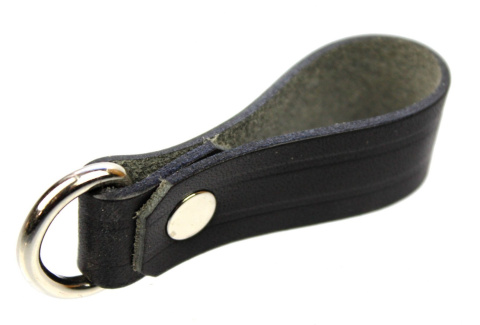 BOJÓWKA Szlufka Do Pasa Wojskowego Oficer Skóra NATURALNA LICOWA Na Szerokość Paska 45 mm Z Oczkiem Metalowym CZARNA