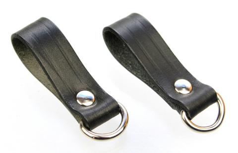 BOJÓWKA Szlufka Do Pasa Wojskowego Oficer Skóra NATURALNA LICOWA Na Szerokość Paska 45 mm Z Oczkiem Metalowym CZARNA