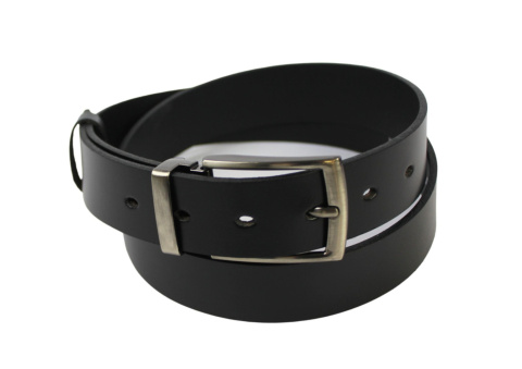 Pasek Męski Skórzany Arucce (PL) Skóra Naturalna DW EXTRA Klamra Nowoczesna 35 mm CZARNY