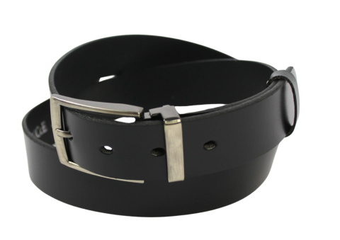 Pasek Męski Skórzany Arucce (PL) Skóra Naturalna DW EXTRA Klamra Nowoczesna 35 mm CZARNY