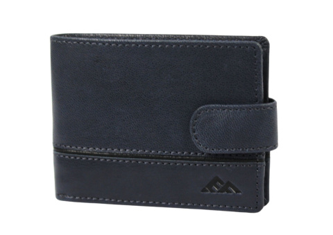 Portfel Męski Skórzany EL FORREST Mały Z Zapinką Skóra Bydlęca Poziomy 916 R 33 RFID GRANATOWY 11 x 8 x 2 [cm]