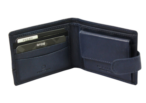 Portfel Męski Skórzany EL FORREST Mały Z Zapinką Skóra Bydlęca Poziomy 916 R 33 RFID GRANATOWY 11 x 8 x 2 [cm]