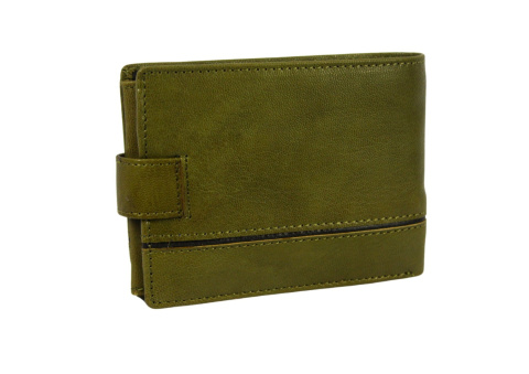 Portfel Męski Skórzany EL FORREST Skóra Licowa Poziomy Z Zapięciem Z Zapinką Wewnątrz OLIWKOWY 892 12 12,5 x 9,5 x 3 [cm]