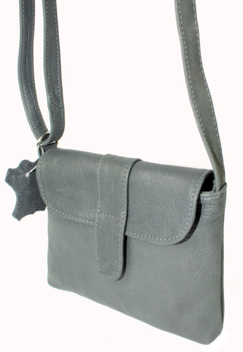 Torebka MAGRE (PL) EWA Mała Listonoszka Skóra Naturalna JASNY GRAFITOWY